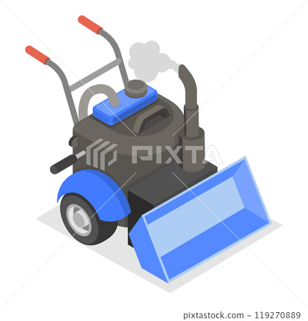 3D Isometric Flat Set of Snowblowers. Item 1 3D Isometric Flat Set of Snowblowers. Item 1 119270889