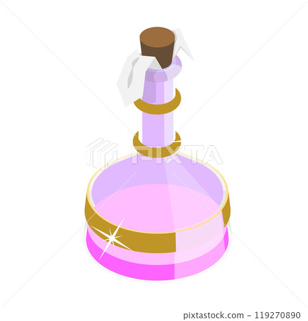 3D Isometric Flat Set of Magic Potions. Item 1 3D Isometric Flat Set of Magic Potions. Item 1 119270890
