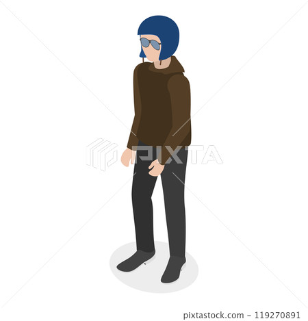 3D Isometric Flat  Set of Professions. Item 1 119270891