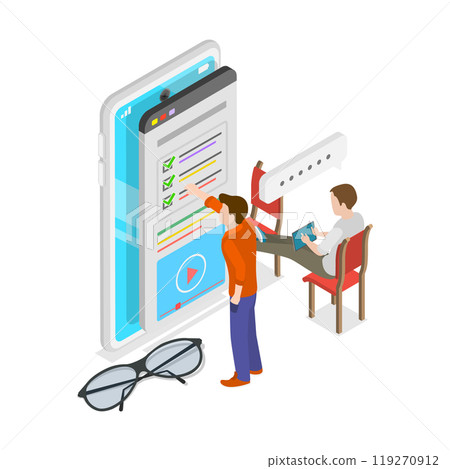 3D Isometric Flat Illustration of Customer Feedback. Item 2 3D Isometric Flat Illustration of Customer Feedback. Item 2 119270912