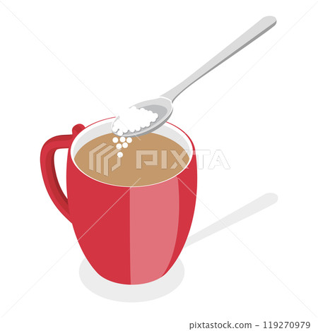 3D Isometric Flat Icon of Sugar Packs Set. Item 3 3D Isometric Flat Icon of Sugar Packs Set. Item 3 119270979