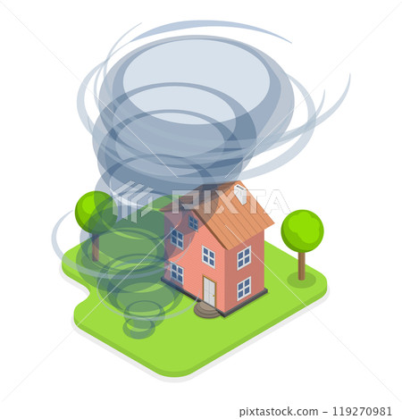3D Isometric Flat  Illustration of Climate Change. Item 3 119270981