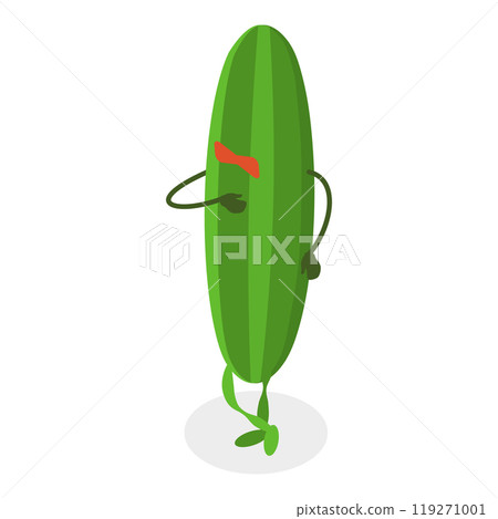 3D Isometric Flat  Set of Cute Vegetables. Item 3 119271001