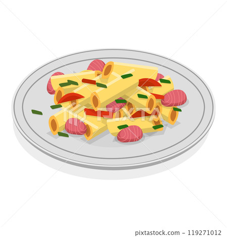 3D Isometric Flat  Set of Traditional Italian Cuisine. Item 4 119271012