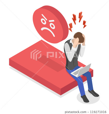 3D Isometric Flat  Set of Mood Scenes. Item 5 119271016
