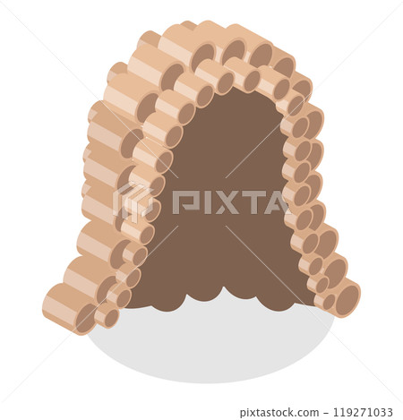 3D Isometric Flat  Set of Elegant And Ornate Hairpieces. Item 2 119271033