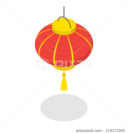3D Isometric Flat  Set of Japanese Or Chinese Lanterns. Item 2 119271045