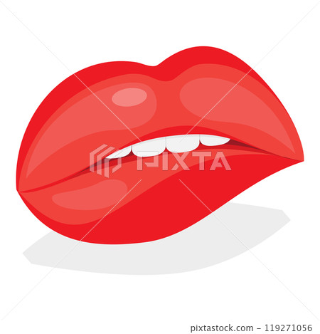 3D Isometric Flat  Set of Female Lips. Item 6 119271056