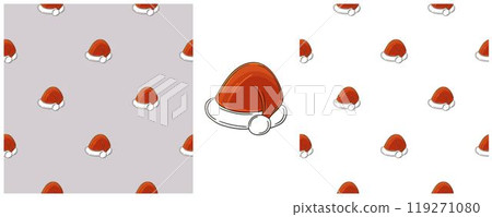 Christmas holidays. Set Seamless patterns in hand draw style Christmas holidays. Set Seamless patterns in hand draw style 119271080