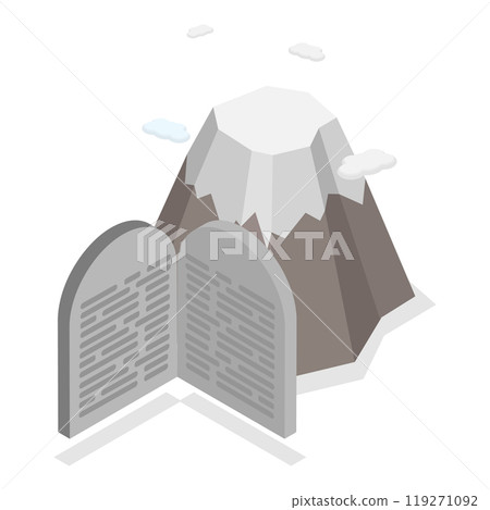 3D Isometric Flat Set of Jewish Symbolism. Item 4 3D Isometric Flat Set of Jewish Symbolism. Item 4 119271092