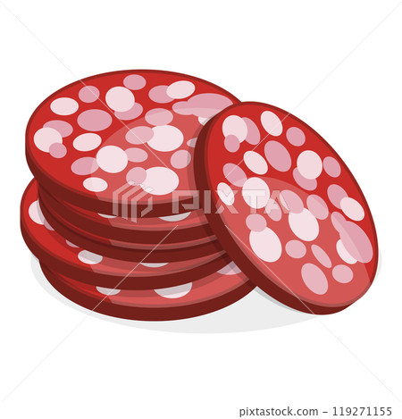 3D Isometric Flat  Set of Sausages and Meat Products. Item 7 119271155