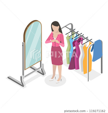 3D Isometric Flat  Illustration of Habits and Ritual Items. Item 4 119271162