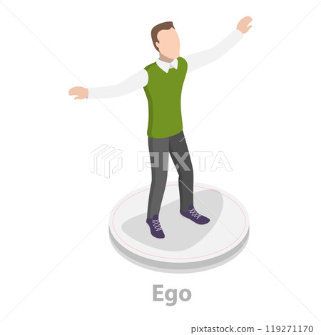 3D Isometric Flat Illustration of Id, Ego, And Superego. Item 2 3D Isometric Flat Illustration of Id, Ego, And Superego. Item 2 119271170