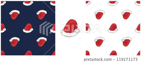 Christmas holidays. Set Seamless patterns in hand draw style 119271173