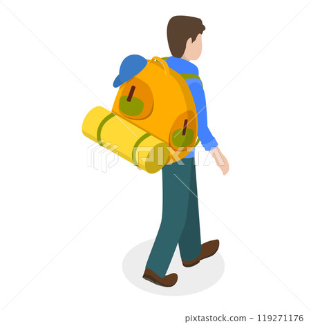 3D Isometric Flat  Set of Tourists or Travelers. Item 4 119271176