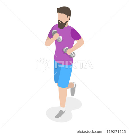 3D Isometric Flat  Illustration of Outside Gym. Item 6 119271223