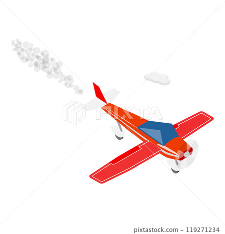 3D Isometric Flat Illustration of Flying Vintage Airplanes. Item 3 3D Isometric Flat Illustration of Flying Vintage Airplanes. Item 3 119271234