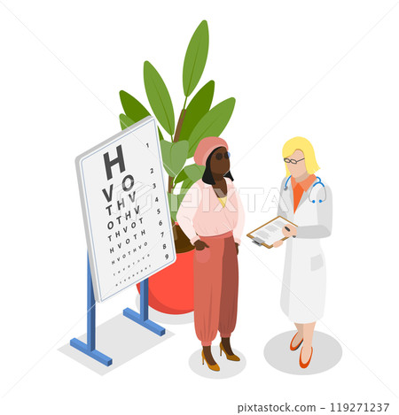 3D Isometric Flat  Illustration of LASIK Surgery. Item 1 119271237