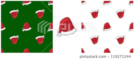 Christmas holidays. Set Seamless patterns in hand draw style 119271244
