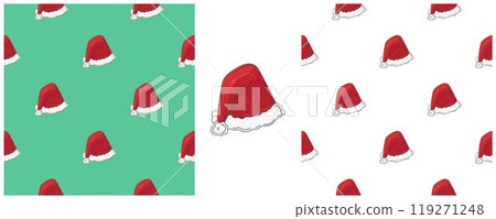 Christmas holidays. Set Seamless patterns in hand draw style 119271248