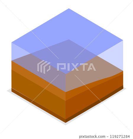 3D Isometric Flat Set of Different Soil Layers. Item 3 3D Isometric Flat Set of Different Soil Layers. Item 3 119271284