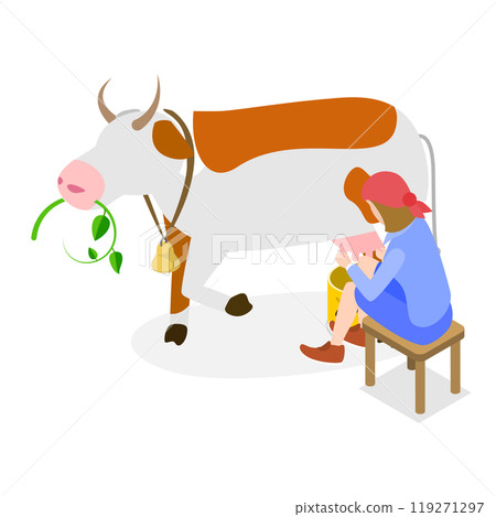 3D Isometric Flat  Set of Farmers. Item 2 119271297