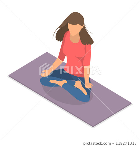 3D Isometric Flat  Set of Fitness Scenes. Item 6 119271315
