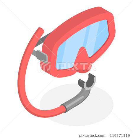 3D Isometric Flat  Set of Dive Glasses. Item 1 119271319