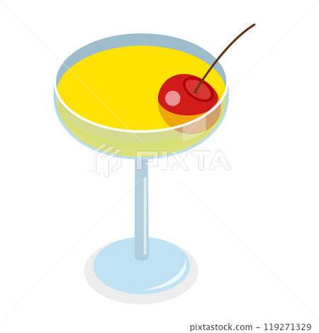3D Isometric Flat  Set of Cocktails. Item 4 119271329