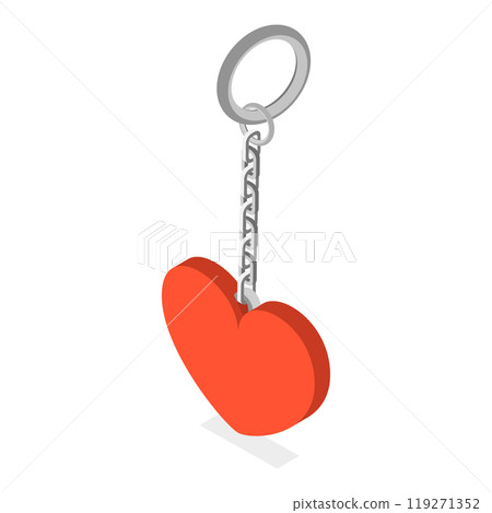 3D Isometric Flat  Set of Keychains. Item 4 3D Isometric Flat  Set of Keychains. Item 4 119271352