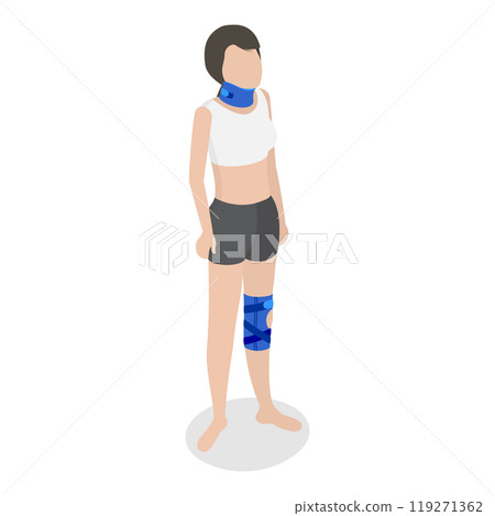 3D Isometric Flat  Illustration of Rehabilitation After Trauma. Item 4 119271362