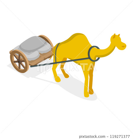 3D Isometric Flat  Set of Draft Animals. Item 1 119271377