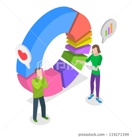 3D Isometric Flat  Illustration of Marketing Research Strategies. Item 3 119271399
