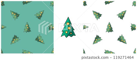 Christmas holidays. Set Seamless patterns in hand draw style 119271464