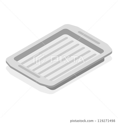 3D Isometric Flat  Set of Empty Serving Trays. Item 1 119271498