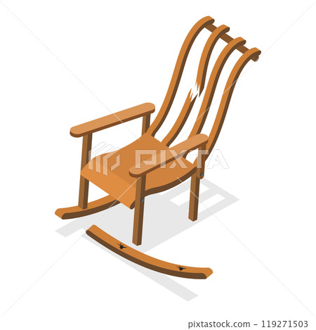 3D Isometric Flat  Set of Broken Furniture. Item 5 119271503