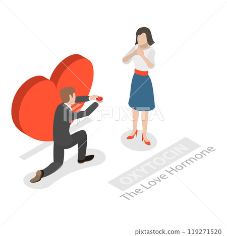 3D Isometric Flat Illustration of Happy Hormones. Item 1 3D Isometric Flat Illustration of Happy Hormones. Item 1 119271520