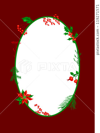 Frame with winter plants. Merry Christmas and Happy New Year decoration. Frame with winter plants. Merry Christmas and Happy New Year decoration. 119271571
