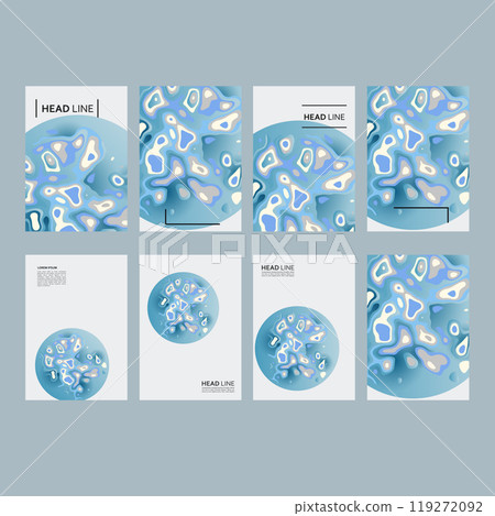 Liquid vector shapes background. Abstract color blue design. Futuristic templates 119272092