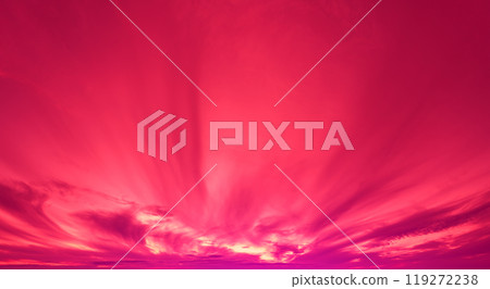 Beautiful purple pink magenta cloudy sky at sunset. Sky texture, abstract nature background Beautiful purple pink magenta cloudy sky at sunset. Sky texture, abstract nature background 119272238