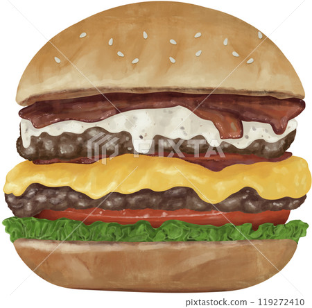 big tasty burger with flying ingredients big tasty burger with flying ingredients 119272410