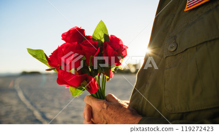 Red Flowers Offer For The USA Veterans Day 119272423