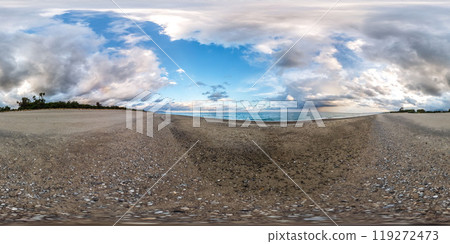 Clean Beach Water And Sand Panoramic 360 View Clean Beach Water And Sand Panoramic 360 View 119272473