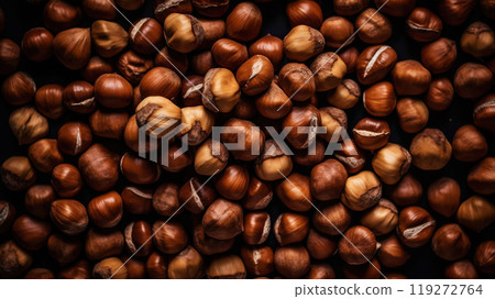 Large group og Hazelnuts. Food background. Generative AI Large group og Hazelnuts. Food background. Generative AI 119272764