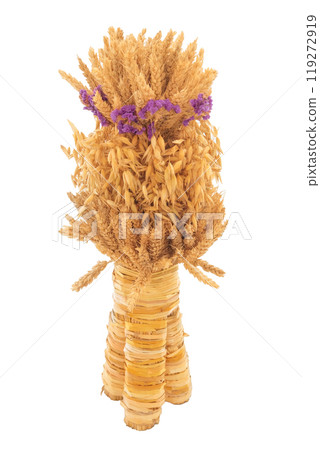 Didukh is a symbol of harvest, prosperity, wealth, founder of the family. Ukrainian Christmas decoration and traditional symbol. Made of straw of different cereals. Didukh means spirit of ancestor 119272919