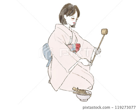 女士茶道和服勺 119273077