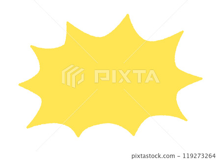 鋸齒狀水平黃色語音氣泡-簡單的漫畫風格橫幅或框架材料 119273264