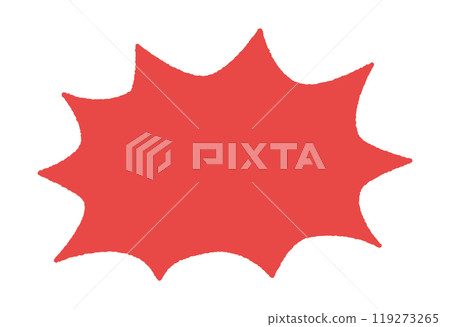 Jagged horizontal red speech bubble - Simple comic style banner or frame material 119273265