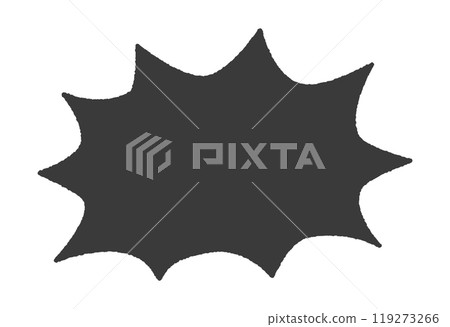 Jagged horizontal black speech bubble - Simple comic style banner or frame material 119273266