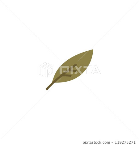 Vector graphic illustration of a green leaf isolated on a white background for eco-friendly design 119273271